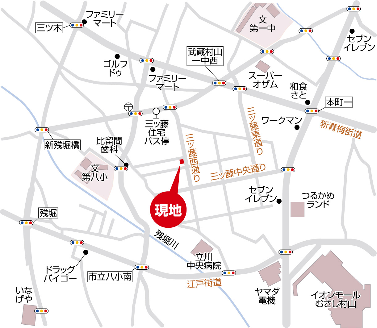 新築分譲住宅　全２棟　武蔵村山市三ツ藤１丁目　終了いたしましたマップ