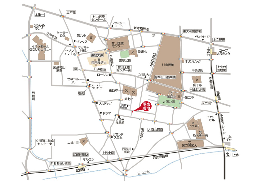新築分譲住宅　武蔵村山市大南３丁目　終了となりましたマップ